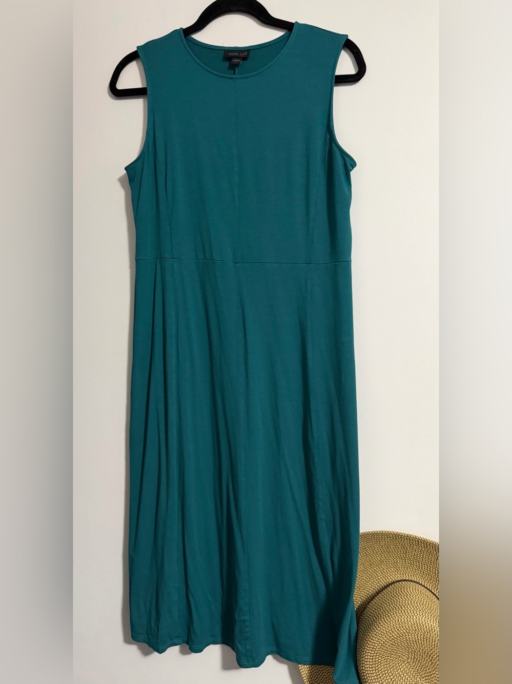 J Jill WEAREVER TEAL Green DRESS Drop Waist Slvess Easycare LikeNew